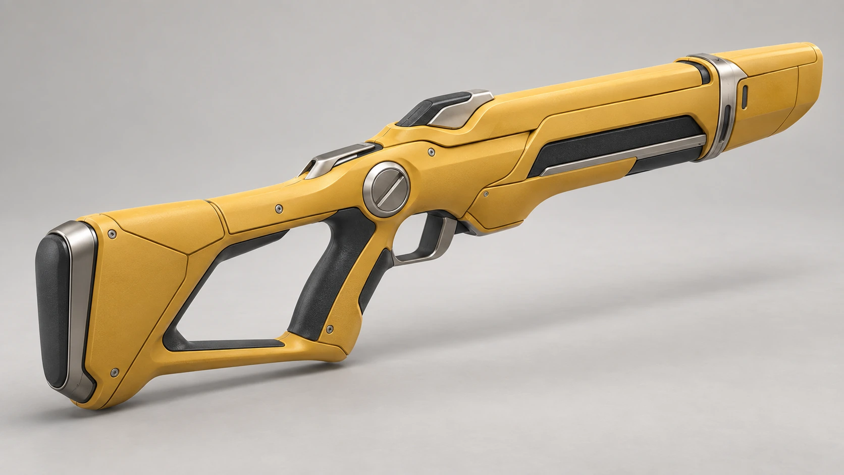 Yellow and black conceptual gaming prop shown in profile